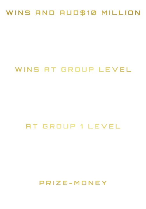  wins and AUD$10 million wins at Group level at Group 1 level prize money 